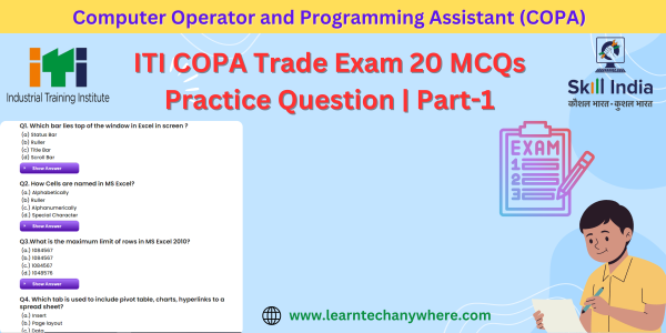 ITI COPA Trade Exam 20 MCQs Practice Question | Practice Set-1